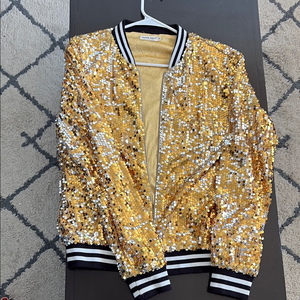 Sequin Gold Bomber Jacket